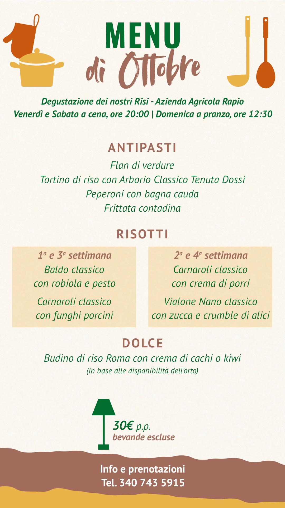 Menu di ottobre 2026 Menu di ottobre 2026